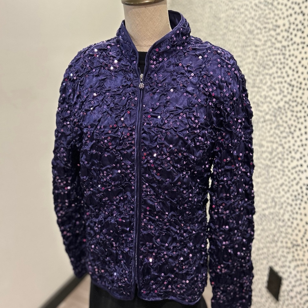 Sequin Embellished Purple Jacket